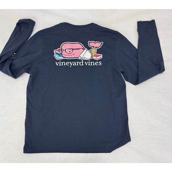 Vineyard Vines Academic Books Whale Long Sleeve Tee T-Shirt - Size XL - Picture 1 of 7